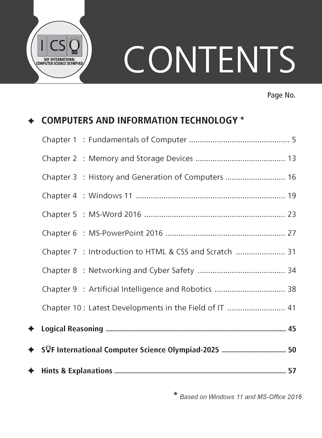 MTG International Computer Science Olympiad (ICSO) Workbook Class 6 - Chapter-wise MCQs, Quick Recap with Achievers Section - SOF Olympiad Books For 2026-27 Exam