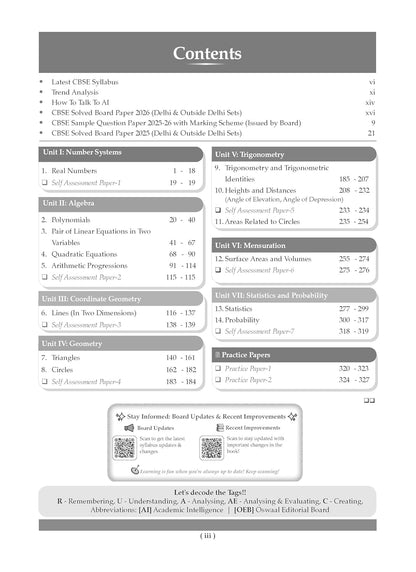 Oswaal CBSE Class 10 Mathematics Basic Question Bank | Chapter & Topic-wise Solved Papers (2017–2026) | Based on Latest Syllabus (April 2026) | Includes 2026 Papers | | For 2027 Exam