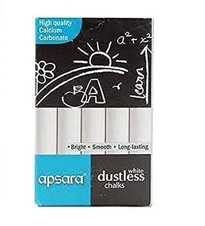 Apsara Dustless White Chalks Pack of 10 pcs