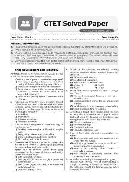 Oswaal CTET 19 Previous Years Solved Papers 2013-2025 | Paper 1(Classes 1-5) & Paper 2(Classes 6-8) | English Medium | CPD, Maths, Social Science, EVS, English & Hindi | Includes Feb 2026 Solved Paper