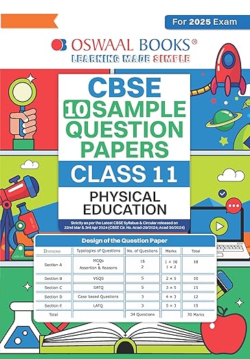 Oswaal CBSE Sample Question Papers Class 11 Physical Education (For 2025 Exam)