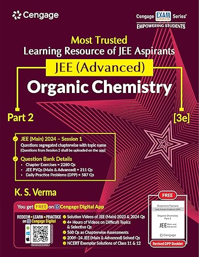 JEE Advanced Organic Chemistry: Part 2 with Free Online Assessments and Digital Content (Concept videos and Solution videos) 2024 | Cengage