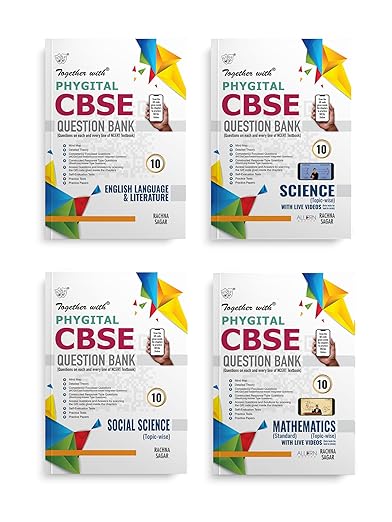 Together with CBSE Question Bank Class 10 English LLR, Mathematics Std, Science & Social Science (Set of 4) Phygital Edition for Exam 2024-25 (Chapterwise & Topicwise)