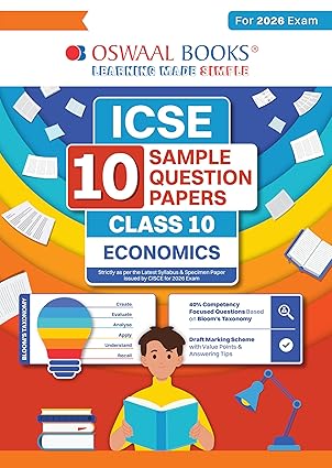 Oswaal ICSE 10 Sample Question Papers Class 10 Economics for Board Exam 2026, Mind Maps, On-Tips Notes, Solved MCQs, Revision with Explanations & Board Marking Scheme (Copy) (Copy) (Copy) (Copy) (Copy)