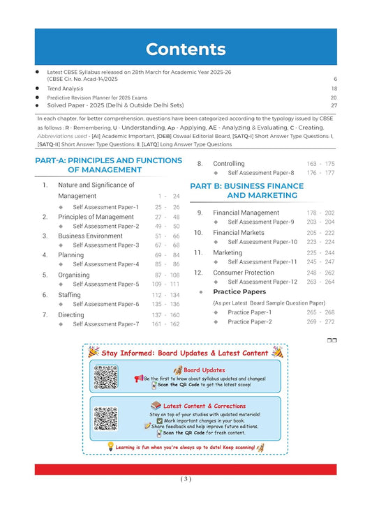 Oswaal CBSE Question Bank Chapterwise and Topicwise SOLVED PAPERS Class 12 Business Studies For Exam 2026