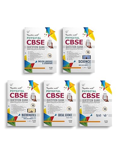 Together with CBSE Question Bank Class 10 English LLR, Hindi B, Mathematics Std, Science & Social Science (Set of 5) Phygital Edition for Exam 2024-25 (Chapterwise & Topicwise