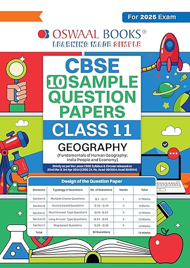 Oswaal Cbse Sample Question Papers Class 11 Geography Book (For 2025 Exam)