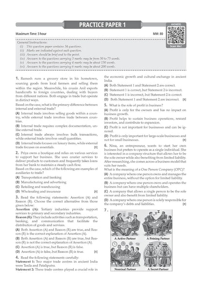 Oswaal CBSE Class 11 Business Studies Question Bank | Chapter & Topic-wise Solved Papers (2017–2026) | Based on Latest Syllabus (April 2026) | Includes 2026 Papers | For 2027 Exam