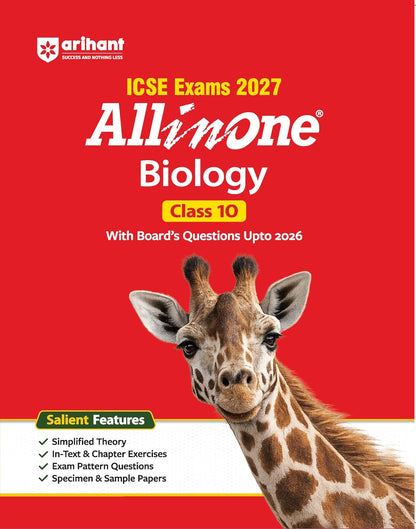 Arihant ICSE All in One Biology Class 10 Exam 2027 | Complete Study Guide with Internal Assessment | Theory, Chapter Exercises, Sample Papers & Exam Questions