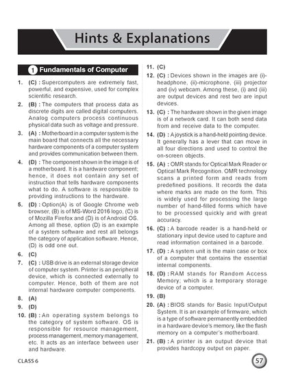 MTG International Computer Science Olympiad (ICSO) Workbook Class 6 - Chapter-wise MCQs, Quick Recap with Achievers Section - SOF Olympiad Books For 2026-27 Exam