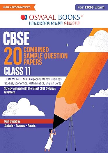 Oswaal CBSE 20 Combined Sample Question Papers class-11 Commerce stream (English Core,Mathematics,Accountancy,Business Studies & Economics)