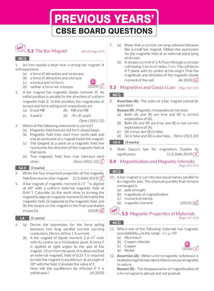 MTG CBSE Class 12 PYQs Book | 10 Years (2026-2017) Chapterwise Topicwise Solved Papers Class 12 Physics - CBSE Champion For 2027 Exam | Free Video ... | CBSE Sample Papers (As Per Latest Pattern)