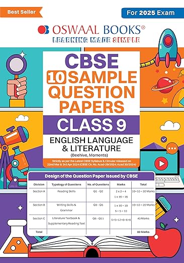 Oswaal CBSE Sample Question Papers Class 9 English Language and Literature Book (For 2025 Exam)