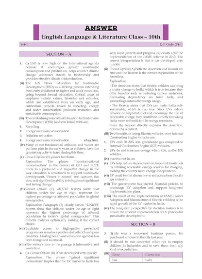 Oswaal CBSE Question Bank Chapterwise and Topicwise SOLVED PAPERS Class 10 ENGLISH LANGUAGE & LITERATURE For Exam 2026