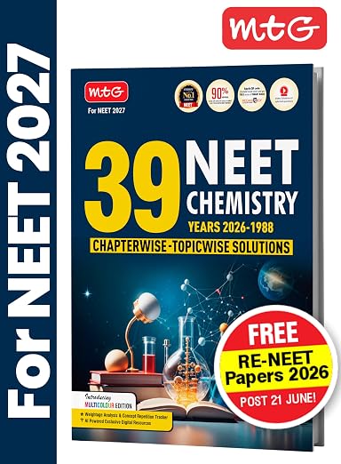 MTG NEET PYQ 39 Years Chemistry Book For 2026-2027 Exam | Chapterwise Topicwise Solved Question Papers | Free Video Solutions | AI Powered Digital Resource