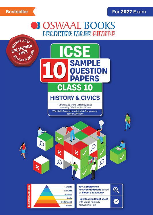 Oswaal ICSE | 10 Sample Question Papers | Class 10 | History & Civics (For 2027 Exam) | Includes–Board Paper 2026 & Specimen 2027 |With On Tips Notes, Mind Maps & Oswaal AI