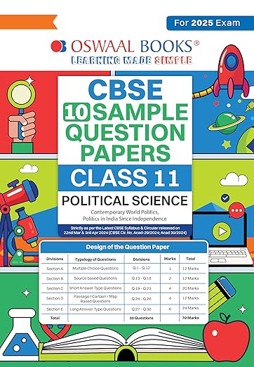 Oswaal Cbse Sample Question Papers Class 11 Political Science (For 2025 Exam)