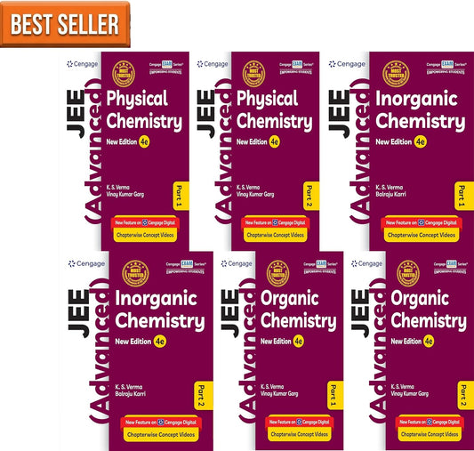 Cengage JEE Advanced CHEMISTRY - KS Verma - Physical Chemistry 1 + 2 + Inorganic Chemistry 1 + 2 + Organic Chemistry 1 + 2 - Combo Set of 6 Videos - 4th/Ed. For 2027 JEE Advanced Exams