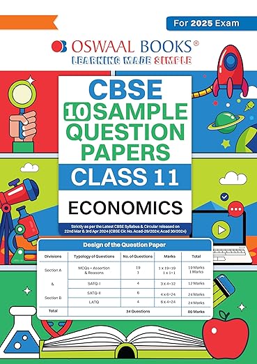 Oswaal Cbse Sample Question Papers Class 11 Economics Book (For 2025 Exam)