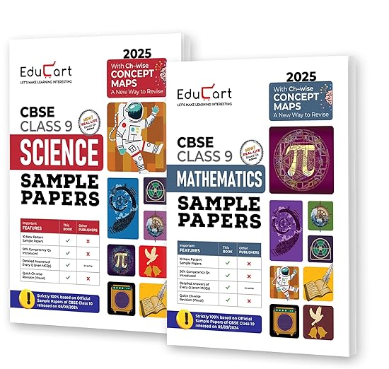 Educart CBSE Class 9 Sample Papers Bundle - Science & Maths 2024-25 (Introducing Revision Maps) 2025