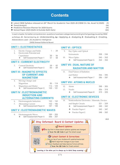 Oswaal CBSE Question Bank Chapterwise and Topicwise SOLVED PAPERS Class 12 Physics For Exam 2026