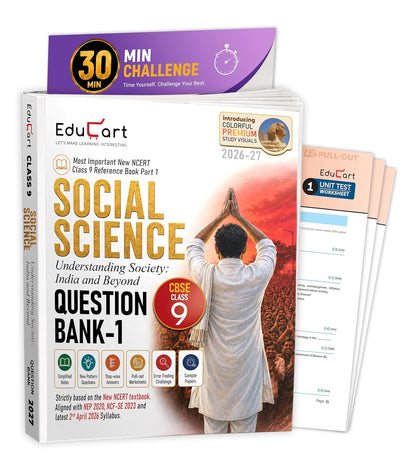 Educart CBSE Class 9 Social Science (SST) Question Bank 2026-27 | Understanding Soc. India & Beyond PART-1 | Most Important Reference Book for 2027 ... extra) (NCERT Class 9 All Books 2026-27) (Copy)