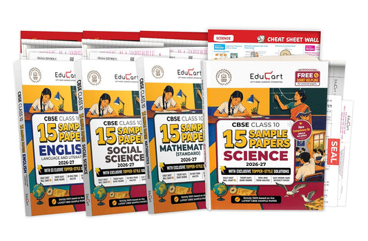 Educart CBSE Sample Paper Class 10 2026-27 | Science, Mathematics, Social Science & English | 4 Books (with Topper-Style Solutions & Cheat Sheet Wall Chart for 2027 exam)