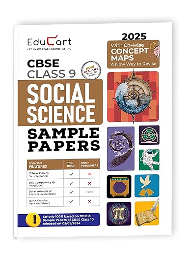 Educart CBSE Social Science Class 9 Sample Papers for 2024-25 (Introducing Revision Maps) 2025