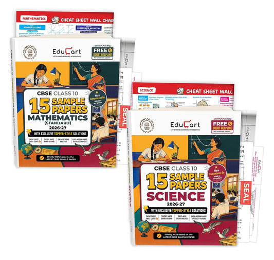 Educart CBSE Sample Paper Class 10 2026-27 | Science & Mathematics | 2 Books (with Topper-Style Solutions & Cheat Sheet Wall Chart for 2027 exam)