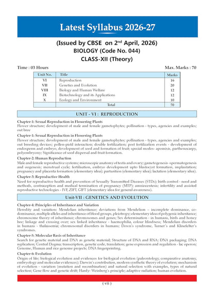 Oswaal CBSE Class 12 Biology Question Bank | Chapter & Topic-wise Solved Papers (2017–2026) | Based on Latest Syllabus (April 2026) | Includes 2026 ... [Apr 09, 2026] Oswaal Editorial Board