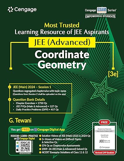 JEE Advanced Coordinate Geometry with Free Online Assessments and Digital Content (Concept videos and Solution videos) 2024 | Cengage | Geometry