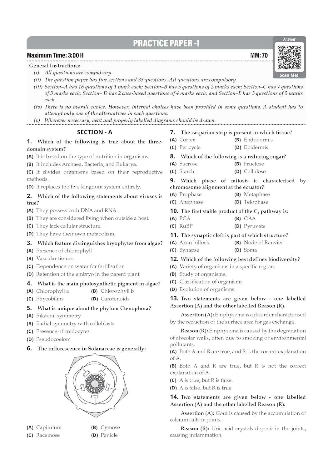 Oswaal CBSE Class 11 Biology Question Bank | Chapter & Topic-wise Solved Papers (2017–2026) | Based on Latest Syllabus (April 2026) | Includes 2026 Papers | For 2027 Exam
