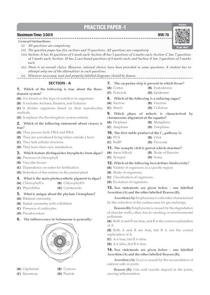 Oswaal CBSE Class 11 Biology Question Bank | Chapter & Topic-wise Solved Papers (2017–2026) | Based on Latest Syllabus (April 2026) | Includes 2026 Papers | For 2027 Exam