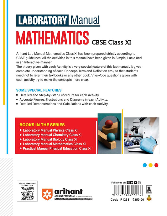 Arihant Maths Lab Manual Class 11 | CBSE Activity Book with Project Work 2025 | Mathematics