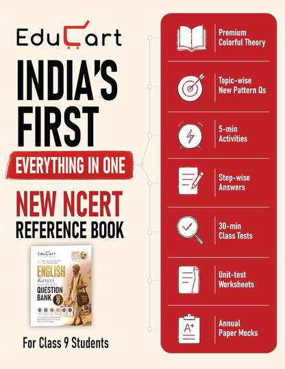 Educart CBSE Class 9 English Question Bank 2026-27 | Kaveri Level R1 & R2 | New NCERT Guide and Most Important Reference Book for 2027 (with ... extra) (NCERT Class 9 All Books 2026-27)