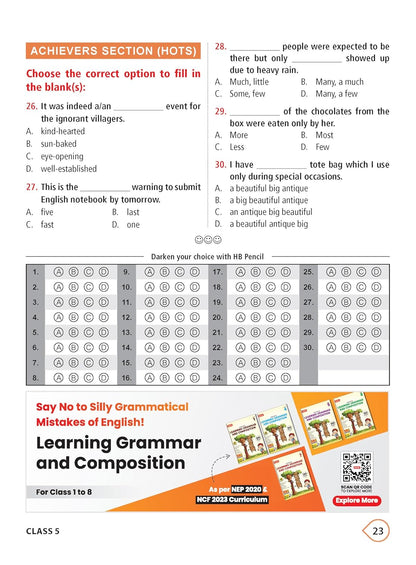 MTG International English Olympiad (IEO) Workbook Class 5 - Chapter-wise MCQs with Achievers Section - SOF Olympiad Books For 2026-27 Exam