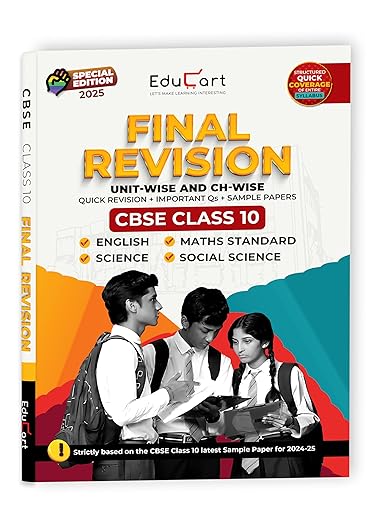 Educart CBSE Class 10 Final Revision Book 2025 - Maths + Science + Social Science + English (2024-25)