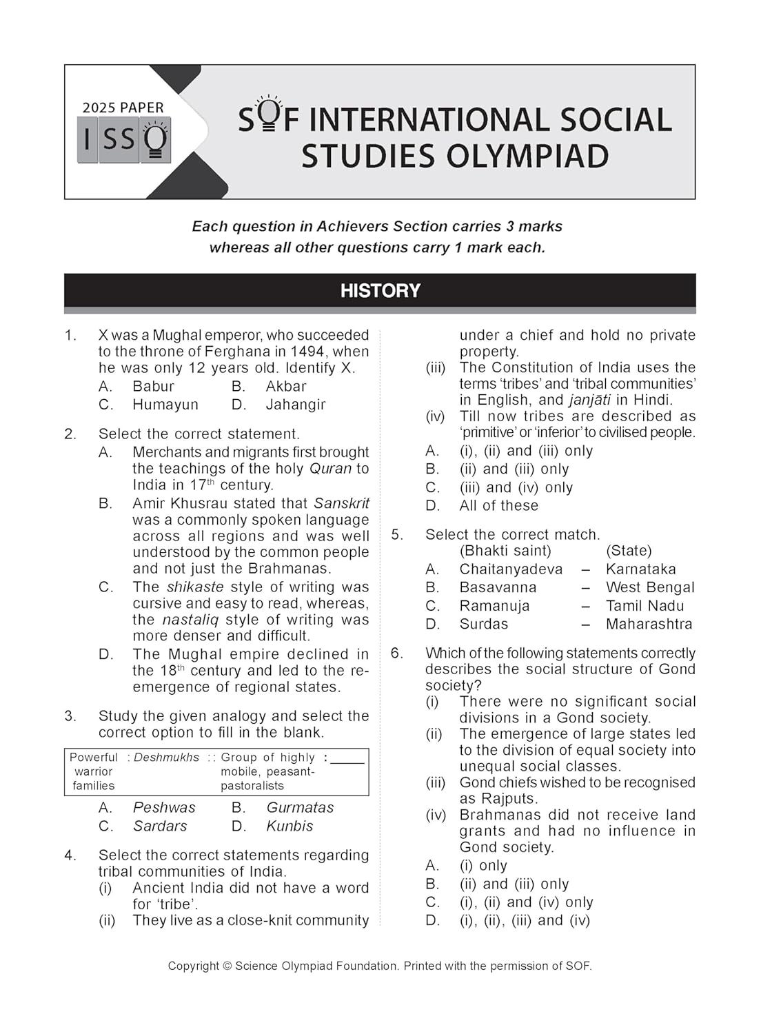 MTG International Social-Studies Olympiad (ISSO) Workbook Class 7 - Chapter-wise MCQs with Achievers Section - SOF Olympiad Books For 2026-27 Exam