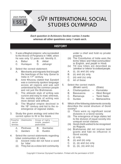 MTG International Social-Studies Olympiad (ISSO) Workbook Class 7 - Chapter-wise MCQs with Achievers Section - SOF Olympiad Books For 2026-27 Exam