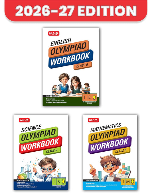 MTG ISO-IMO-IEO (Science, Mathematics & English) Olympiad Workbook Class 6 (Set of 3 Books) | MCQs, & Achievers Section - SOF Olympiad Books For 2026-27 Exam