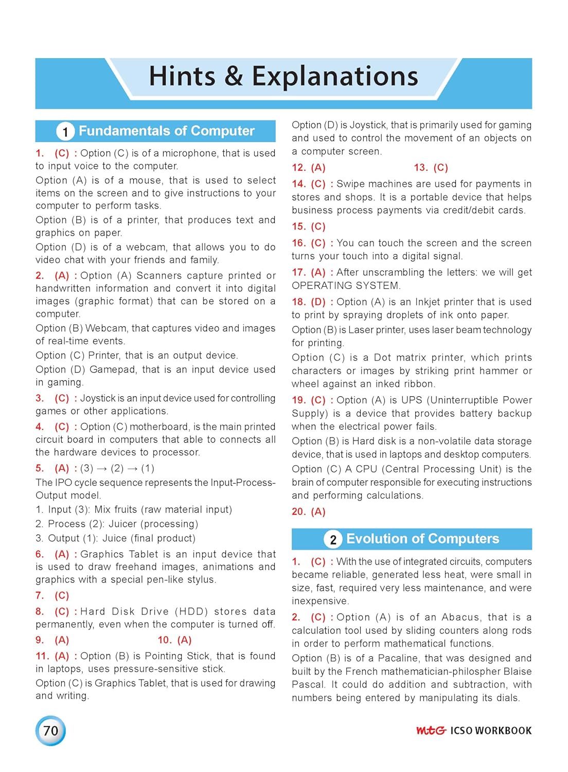 MTG International Computer Science Olympiad (ICSO) Workbook Class 4 - Chapter-wise MCQs, Quick Recap with Achievers Section - SOF Olympiad Books For 2026-27 Exam