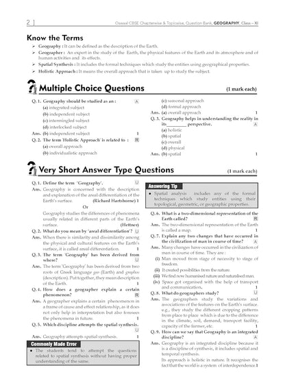 Oswaal CBSE Question Bank Class 11 Geography, Chapterwise and Topicwise Solved Papers For 2026 Exams