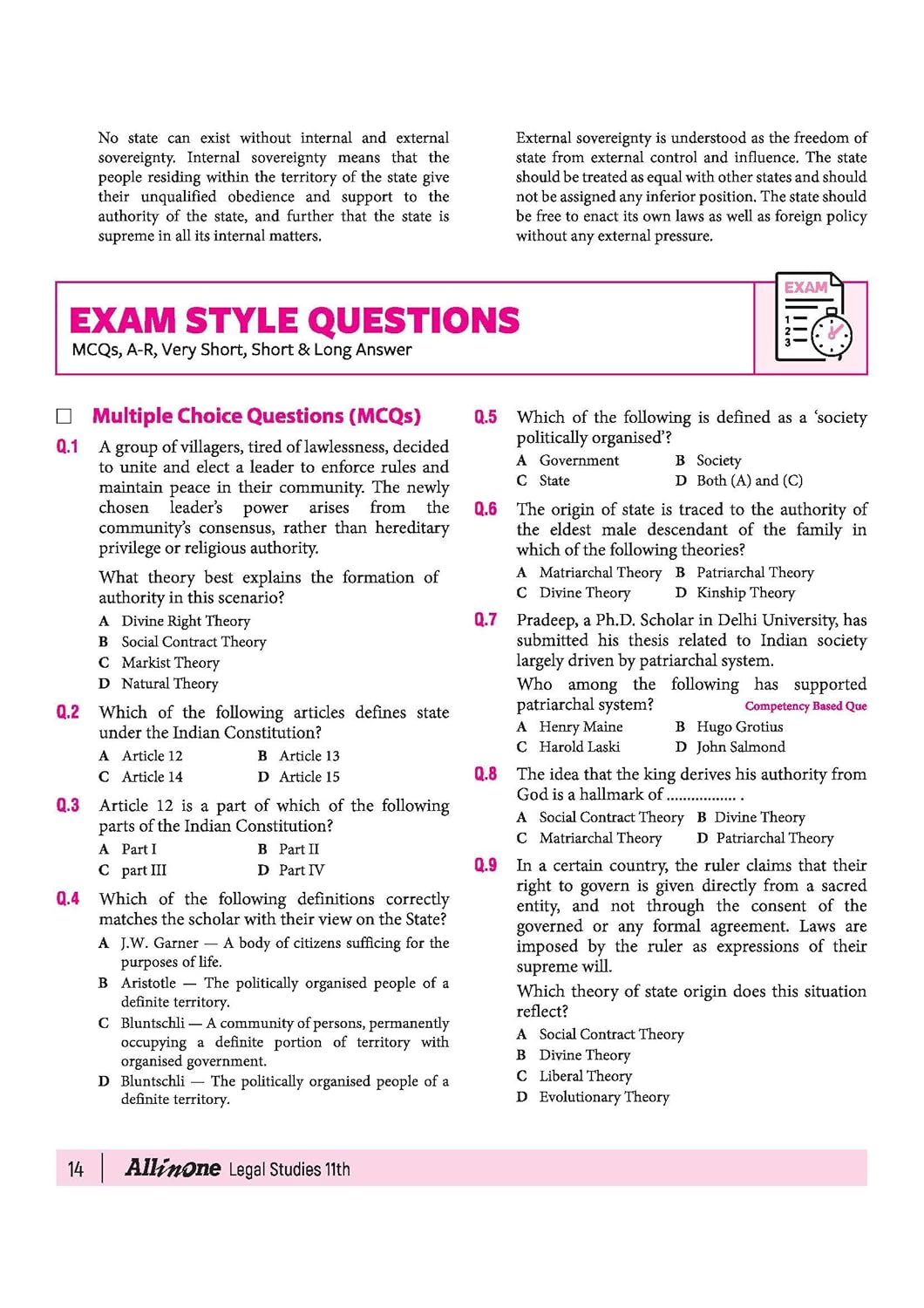 Arihant All in One Legal Studies Class 11 for CBSE Exam 2026-27 | NCERT Based Complete Theory, Practice Exercises, CBQs, A-R, Sample Papers & Mind Maps | Revised Edition as per Latest Syllabus