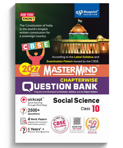 Mastermind CBSE Question Bank Class 10 Social Science Exam 2027 With 4 Sample Paper Based On Latesed Pattern Relesed By CBSE On 2 April