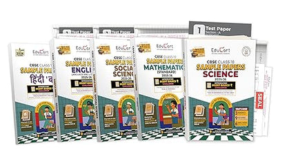 Educart CBSE Sample Paper Class 10 2025-26 - Science, Mathematics Standard, Social Science, English & Hindi B (Introducing exclusive step-by-step new practice concept on 2026 pattern) Set of 5 Books