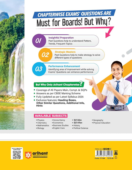 Arihant CBSE Chapterwise Question Bank 2025–2016 for Class 12 Geography | Latest Syllabus | Includes Solved Papers, Sample Papers, and CBSE Marking Scheme