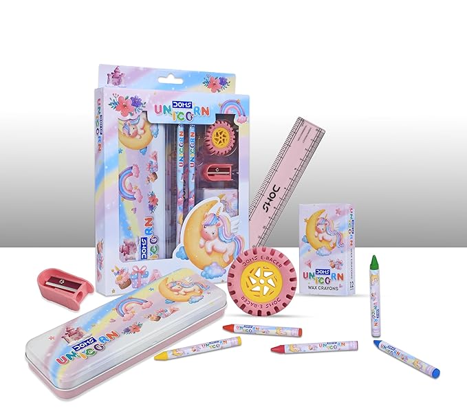 DOMS Unicorn KIT | Creative Art Kit | Assorted products in attractiive box pack | High Quality Art Supplies