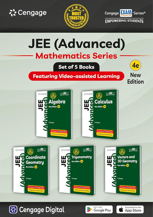 Cengage JEE Advanced Mathematics Combo by G. Tewani – Algebra + Calculus + Coordinate Geometry + Trigonometry + Vectors & 3D (Set of 5 Books)  | CENGAGE | Cengage