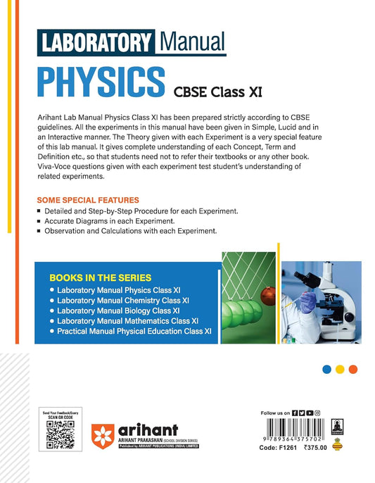 Arihant Physics Lab Manual Class 11 | CBSE Practical Book 2025-26
