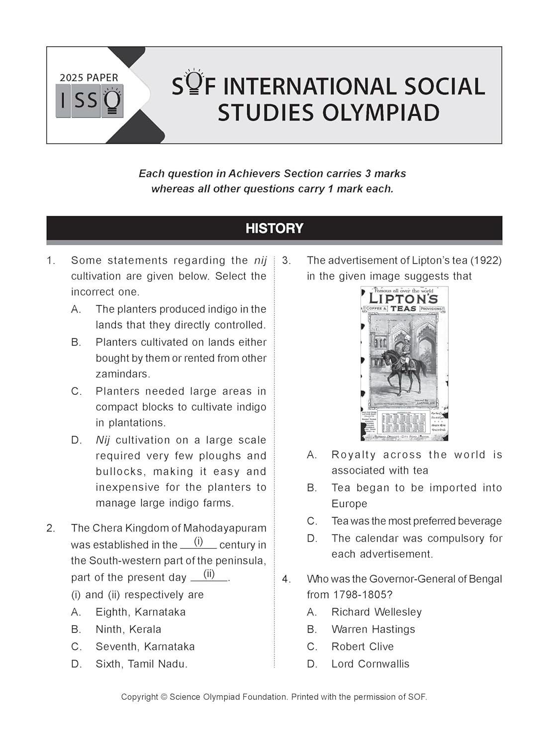 MTG International Social-Studies Olympiad (ISSO) Workbook Class 8 - Chapter-wise MCQs with Achievers Section - SOF Olympiad Books For 2026-27 Exam